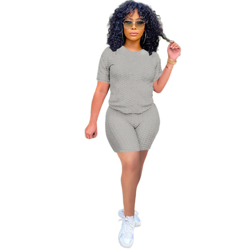 2021 Antibakterielle gute Qualität 2 Stück Set Yoga-Shirt Jogger-Shorts Trainier-Tops Sportbekleidung