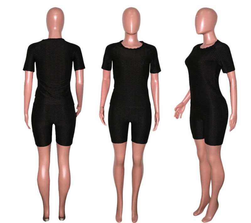 2021 Antibakterielle gute Qualität 2 Stück Set Yoga-Shirt Jogger-Shorts Trainier-Tops Sportbekleidung