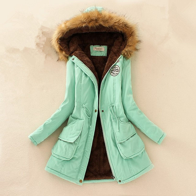 2019 Winterjacke Frauen Atmungsannehmende Casual Dicke Parka Jacke Mit Warmer Wolle Auskleidung Fellkragen