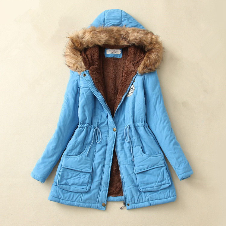 Dicke Winterjacke Frauen Winterjacke Parkajacke mit Pelz warmen Kragen Auskleidung dicke Wolljacke