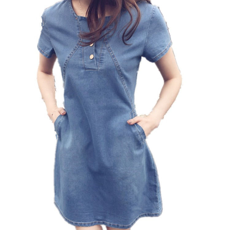 Fabrik-Direkt-Frauen-Casual-Kleider Anti-statische Plus-Size Jeans-Kleider